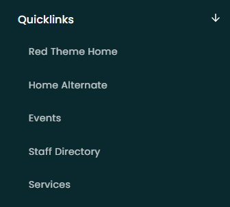 Mobile Menu Quicklinks